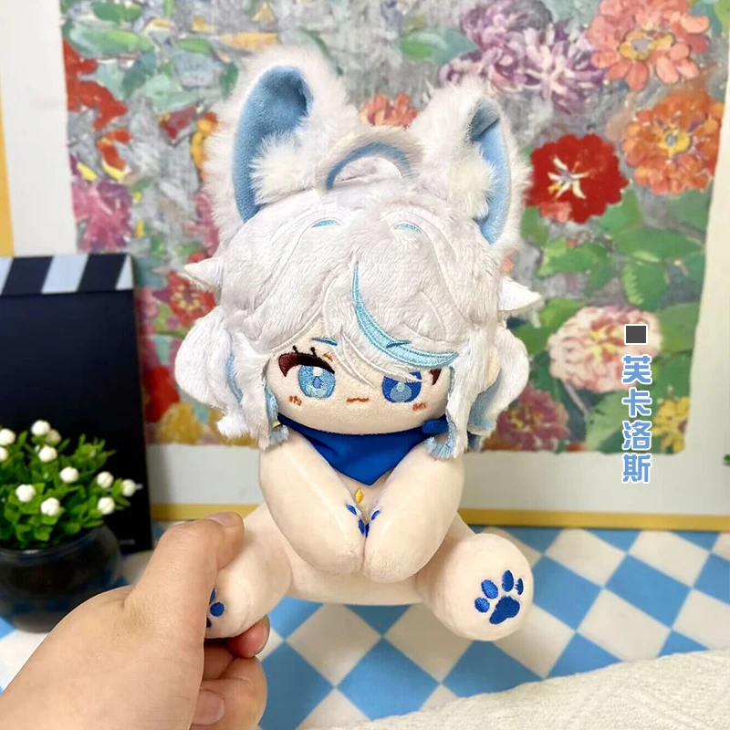 15CM Game Anime Genshin Impact Focalors Arlecchino Plush Doll Body Sitting Posture Animal Ears Cartoon Cotton Stuffed Toys