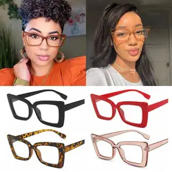 Unisex Square Frame Office Eyeglasses Anti Blue Light Clear Glasses Cat Eye Glasses Computer Goggles