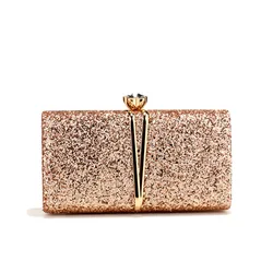 Mini bolsos de noche con cadena de Metal para mujer, bolso de mano femenino con lentejuelas para fiesta de graduación y cena, regalo de lujo para mujer