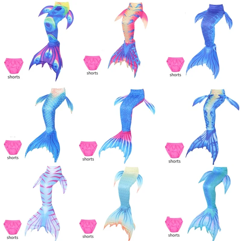 Conjunto de dos piezas con diseño de sirena, falda larga con cola de pez y pantalones triangulares, ideal para disfraces de carnaval, actuaciones en escenarios, paseos por la playa o como disfraz de sirena.