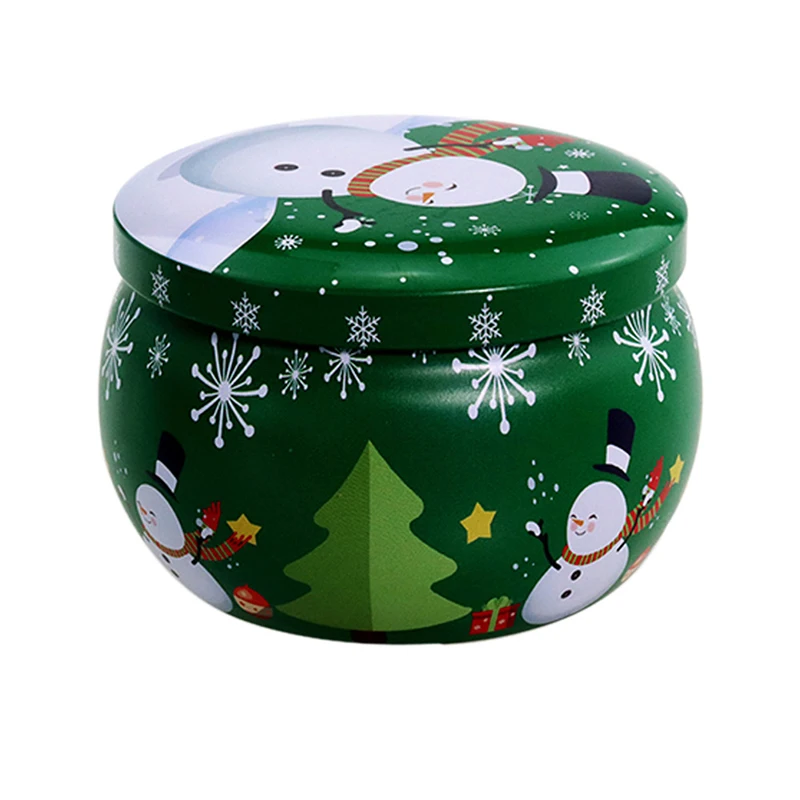 Mini Christmas Metal Tin Jars Coffee Tea Spice Candy Jewelry Storage Case Candle Making Containers Decorations Boxes view 5
