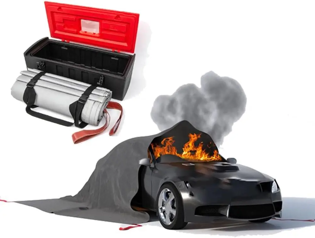 Automobile Fireproof Cloth Flame Retardant Cloth Fire Blanket Car Cover Fire Blanket for Car Electric(4x6m) Welding Blankets