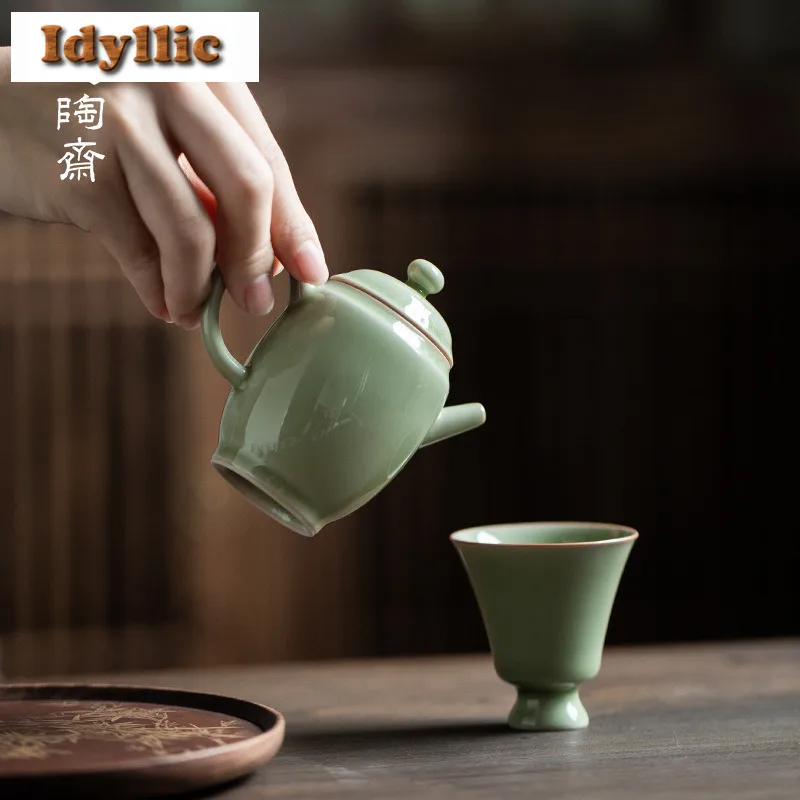 Secret Colored Glazed Ceramic Teapot Retro Tea Infuser Pot Tea Making Kettle With Filter Chinese Tea Set Accessories Ornaments
