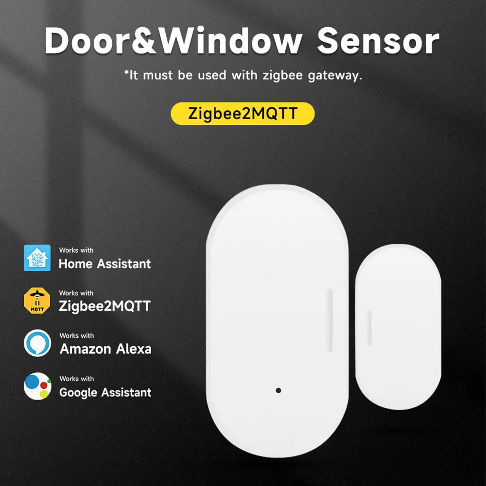 

Датчик открытия дверей и окон Zigbee 3.0 (требуется шлюз Zigbee) работает с Home Assistant, Zigbee2MQTT, Alexa