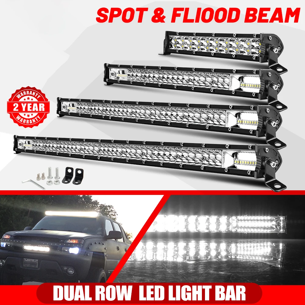 7-20inch 12V 24V Spotlight LED Light Bar Offroad Slim Barra LED Work Light Bar for Truck Atv Driving Fog Light Accessories 4x4