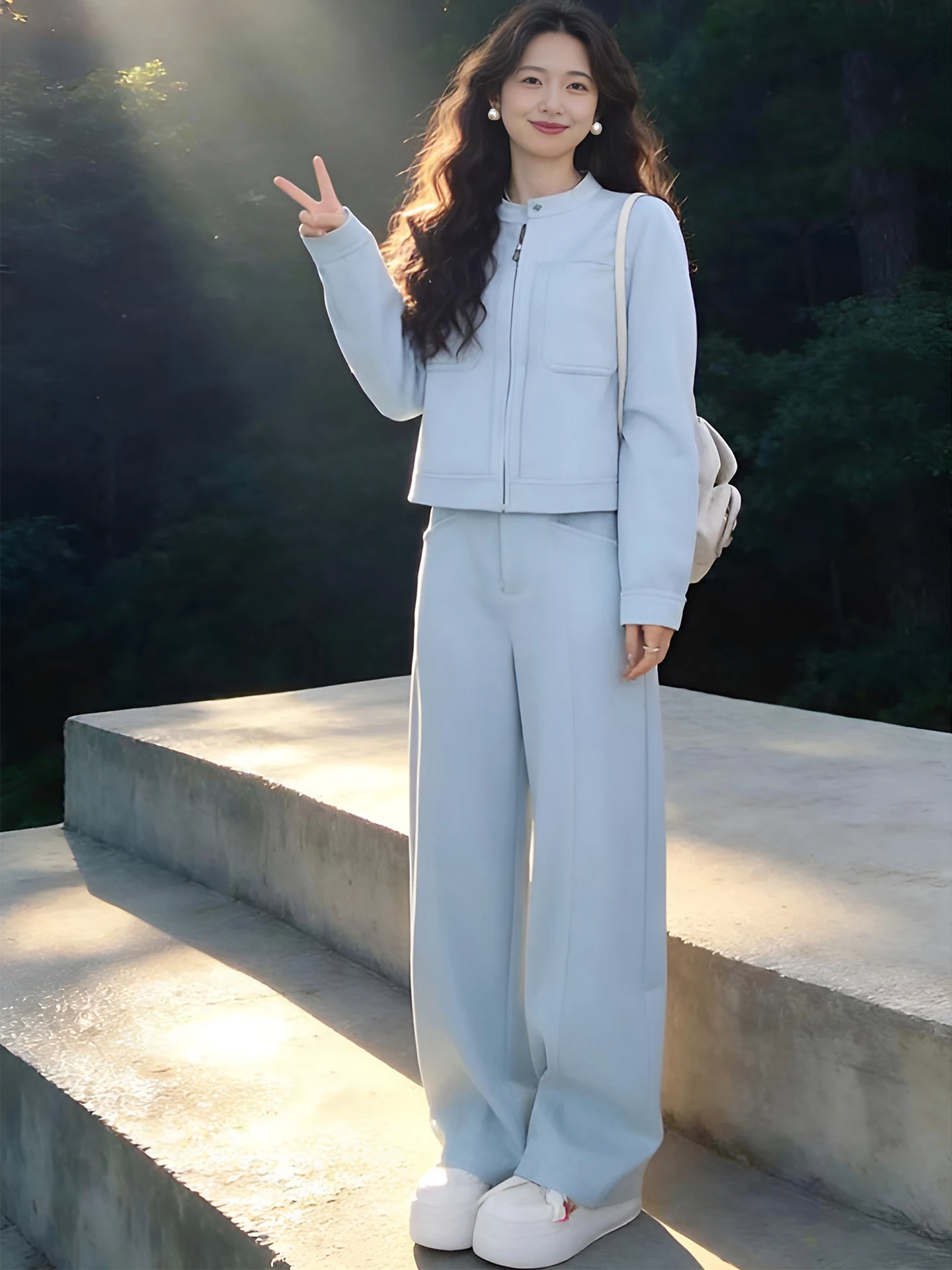 

Unique Light Maturity Women's Fashion Set 2026 New Style Trendy Korean Style Age Reduction Two-Piece Set for Casual Wear