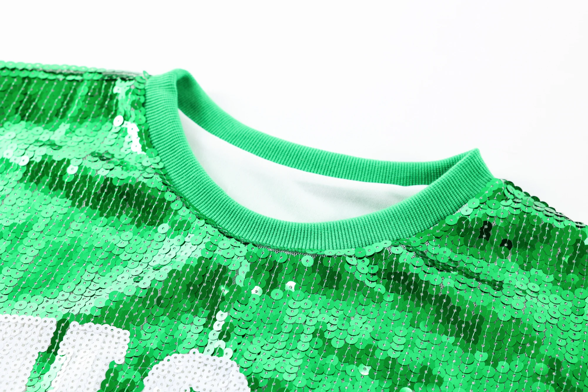 Zomer nieuwe patchwork geometrische pailletten streetwear korte mouw brief T-shirt hiphop ronde hals losse rechte dameskleding