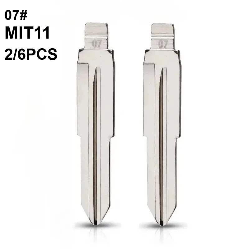 4/6 unidades 07 #   MIT11 MIT11R Metal Uncut Blank Flip Remote Key Blade para Mitsubishi para Keydiy KD Xhorse VVDI JMD Flip Xhorse Remotes