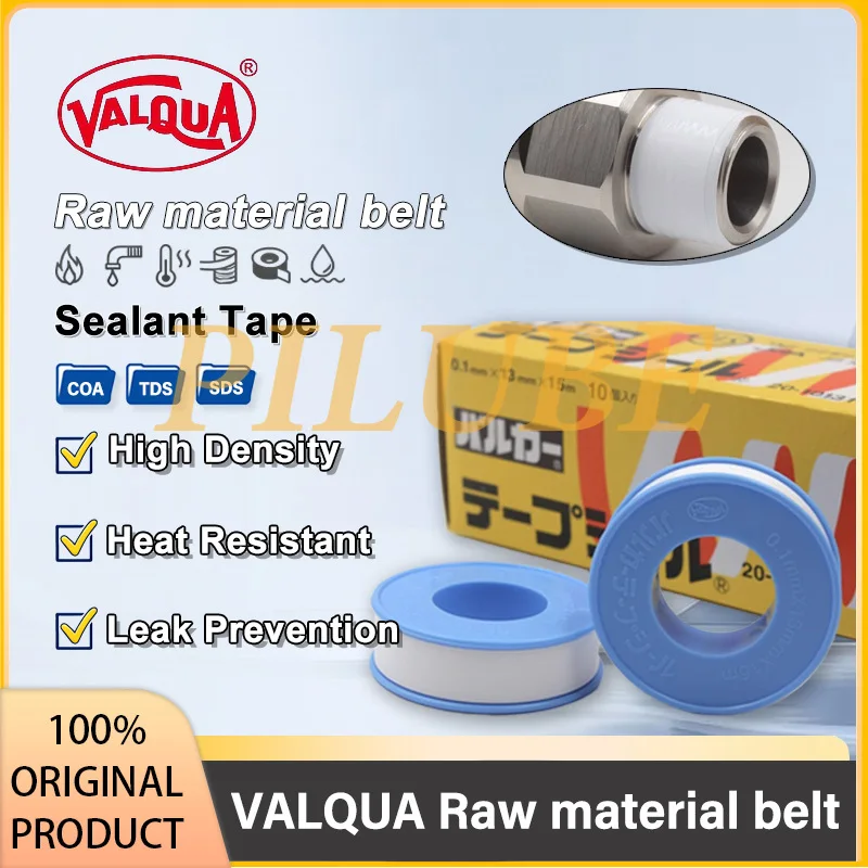 VALQUA PTFE Thread Sealing Tape Thick High Density for Pipe Thread Sealing Water Oil Gas Steam Leak Prevention Heat Resistant