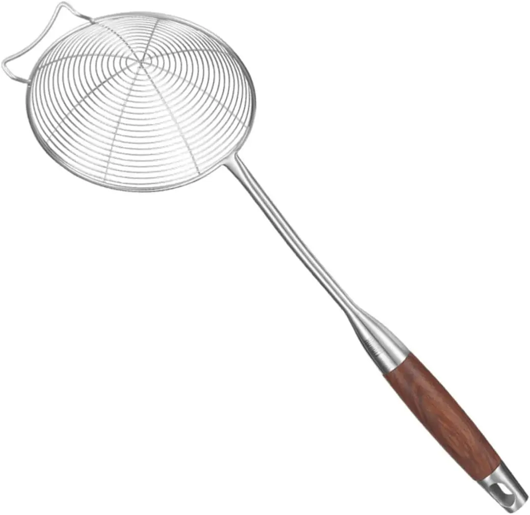 

Household Stainless Steel Hotpot Colander with Hanging Hole Rustproof Kitchen Mesh Strainer Spoon for Frying Cooking and Draini