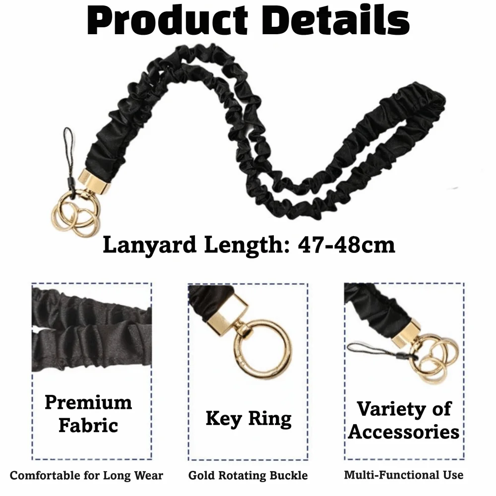 Adjustable Mobile Phone Lanyard Long Neck Hanging Crossbody Phone Strap Detachable Metal Buckle Mobile Phone Chain