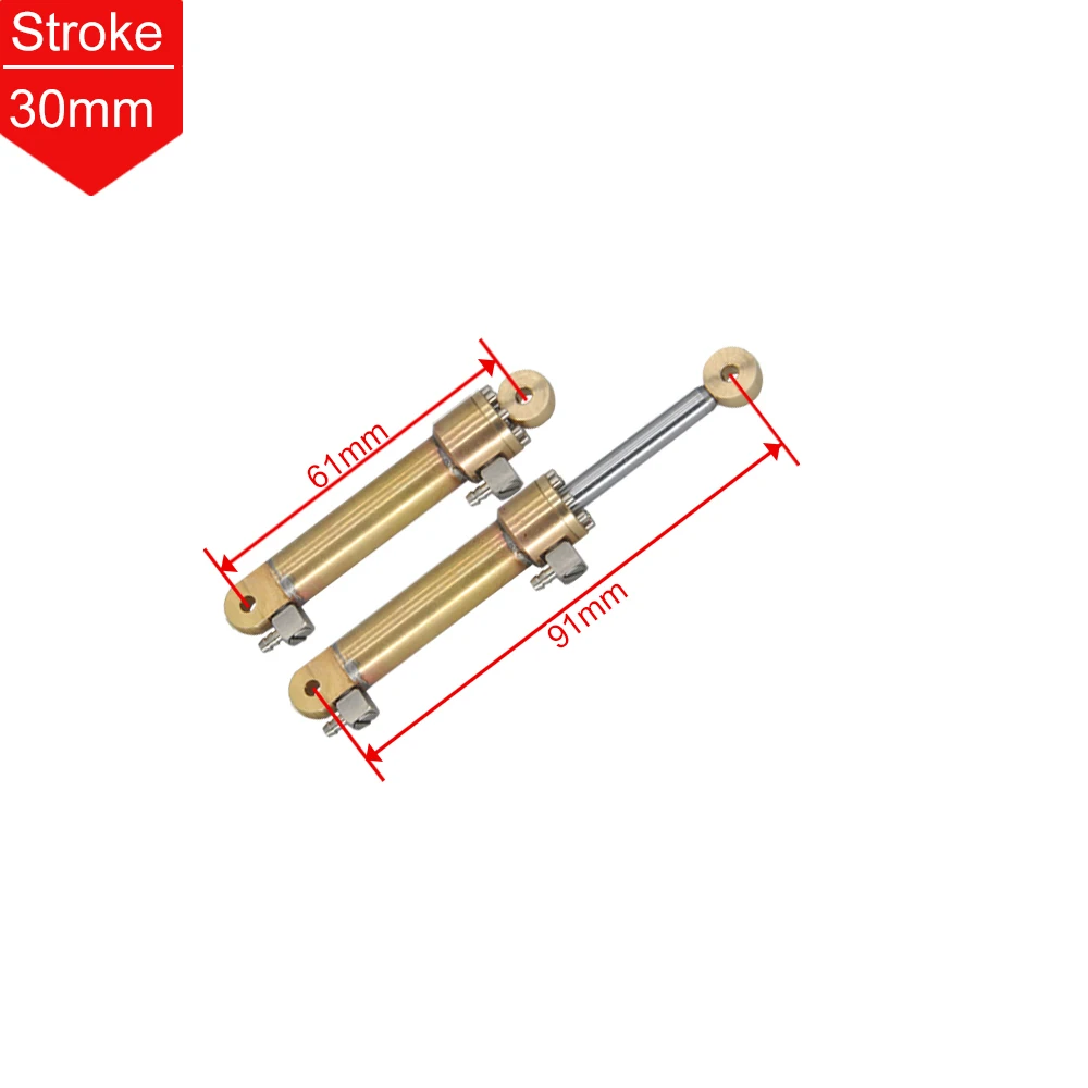 1PC OD 10mm Mini Hydraulische Olie Cilinder 14/20/30/45/60/80/100MM Slag Voor RC Mini Hydraulische Graafmachine Bulldozer Model Onderdelen