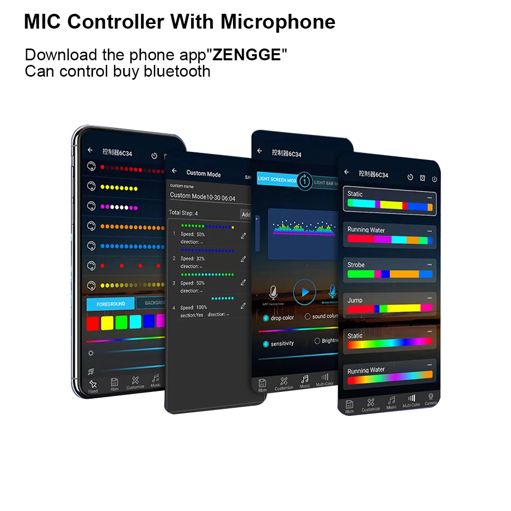 DC5V WS2812B Matrix indirizzabile individualmente WS2812 pannello Led Smart Pixel Screen con 28 tasti MIC Music Bluetooth Controller