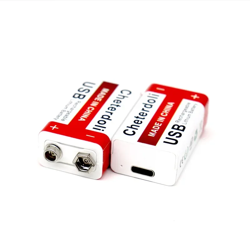 9V USB Rechargeable Battery 6F22 Lithium Battery  for Metal Detector Battery RC Helicopter Model Microphone Toy Type-c