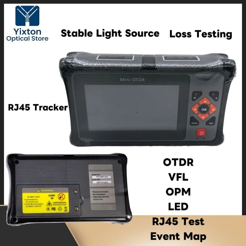 

1310 1550 1610nm MINI OTDR or Active Fiber test 22dB100km Optic Fiber Reflect RJ45 Tracker Event Map Ethernet Cable Tester