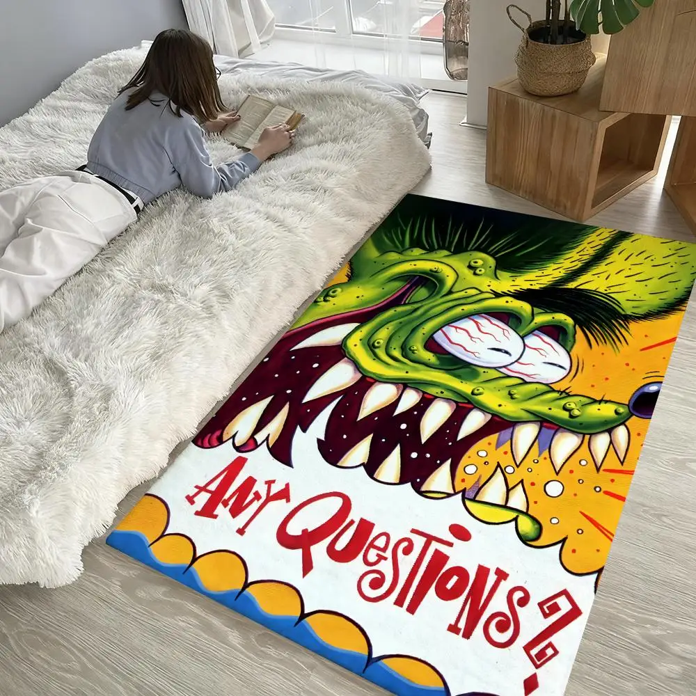 

Floor Mat Soft Thickened Non-Slip Door Mat for Living Room Home Decor Flannel Rugs R-Rat F-FinkS choppers COOL