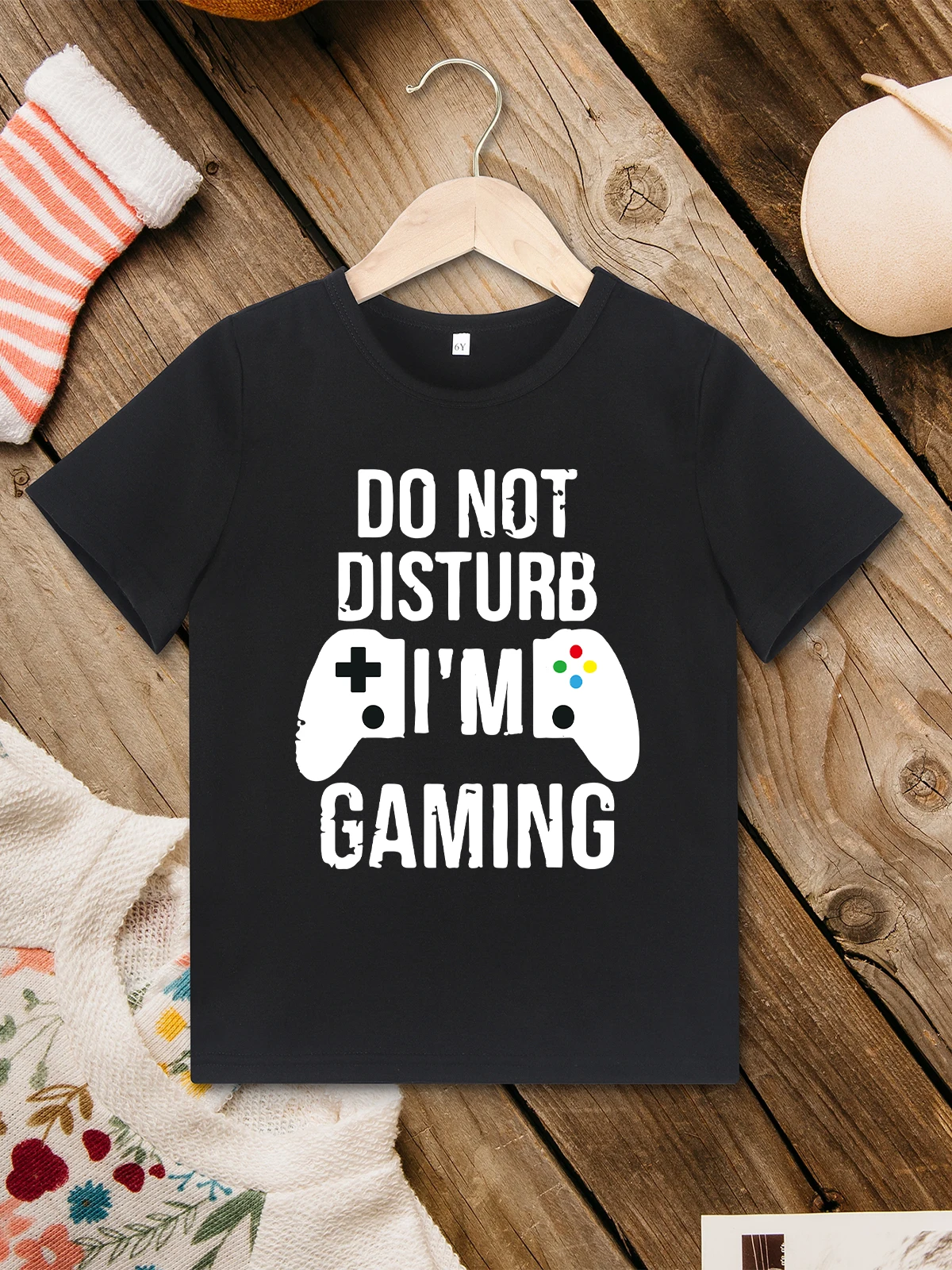 “Do Not Disturb I'm Gaming” Fun Kids Clothes Black Summer Casual Versatile Boys T-shirt Stylish Harajuku Tee Shirt Dropshipping