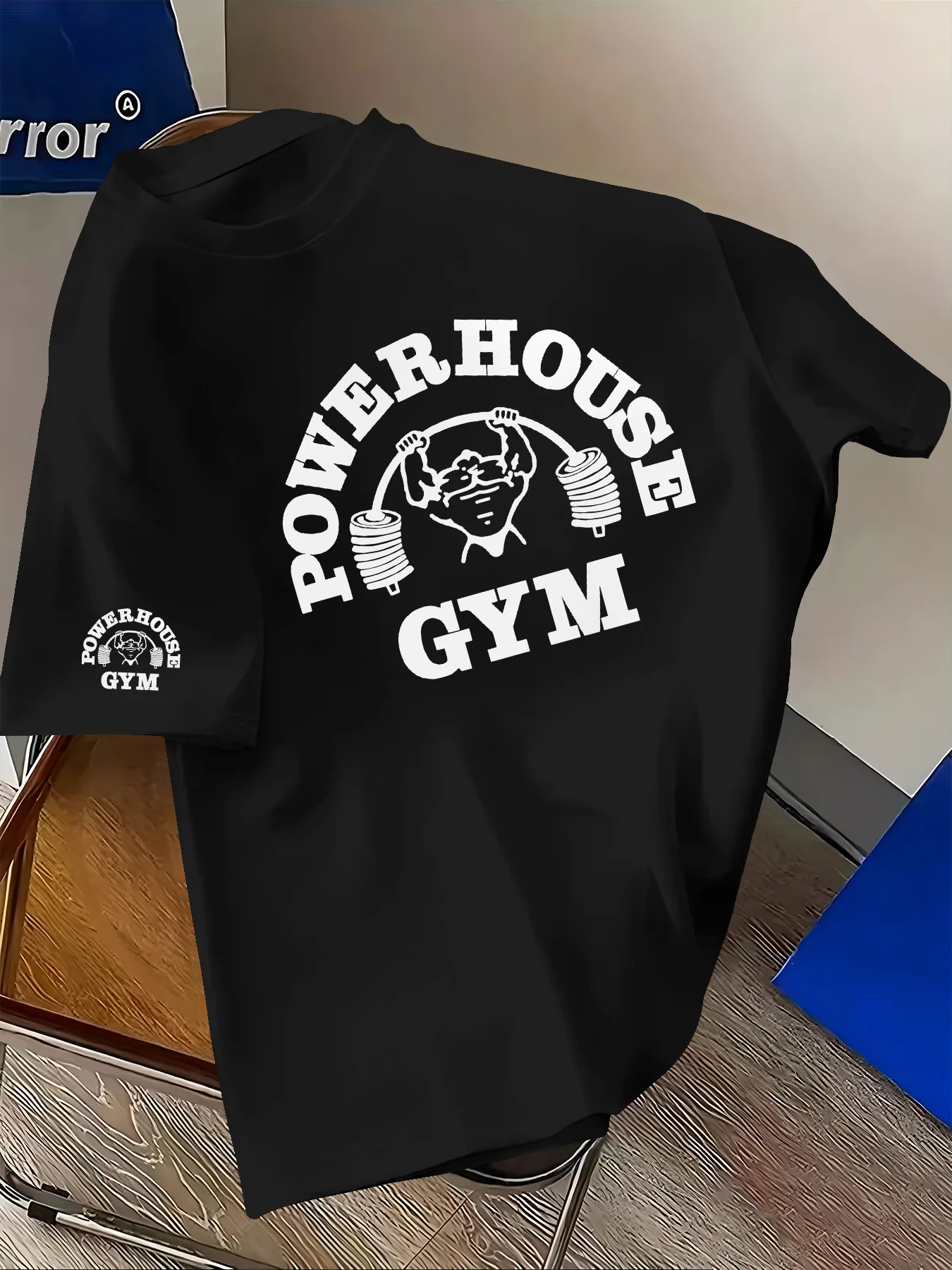 

Powerhouse T-Shirt Men Women Short Sleeve Cotton Tees Brand T-shirt Retro American Sports GYM Tops Women's Clothing Streetwear