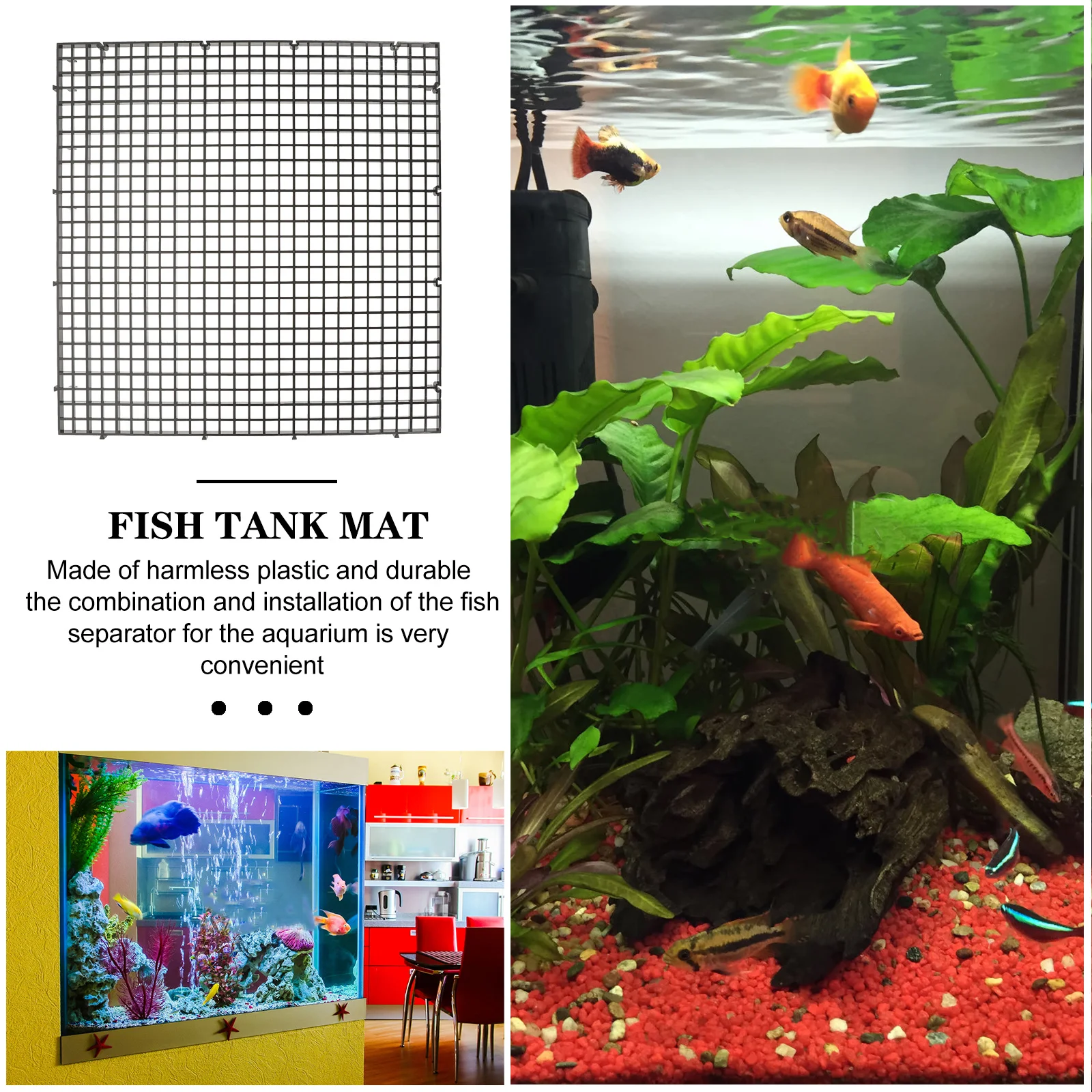 

1 Set Of Isolation Plate Suction For Fish Tank Premium Plastic Aquarium Divider Multi-Hole Bottom Filter Grid For Breeding Pet