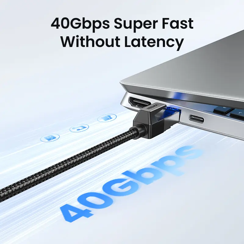 يوجرين كابل إيثرنت CAT 8 40Gbps 2000MHz شبكة نايلون مضفر كابل لان إنترنت لكمبيوتر محمول PS 4 راوتر RJ45 كابل - 2
