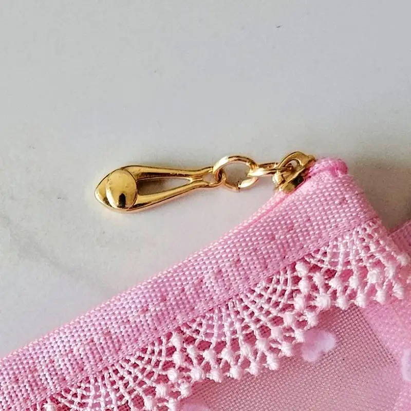 Kosmetiktasche aus Netzstoff mit Spitzenbesatz, transparentes Design und tragbar, perfekt für Reisen, den täglichen Gebrauch und die Aufbewahrung von Make-up-Pinseln und Lippenstiften. – Detail 7