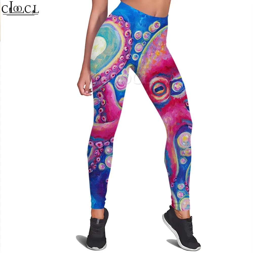 

CLOOCL Fashion Legging Pink Octopus Pattern 3D Printed Workout Trousers High Waist Stretch Fitness Leggings Pantalones De Mujer
