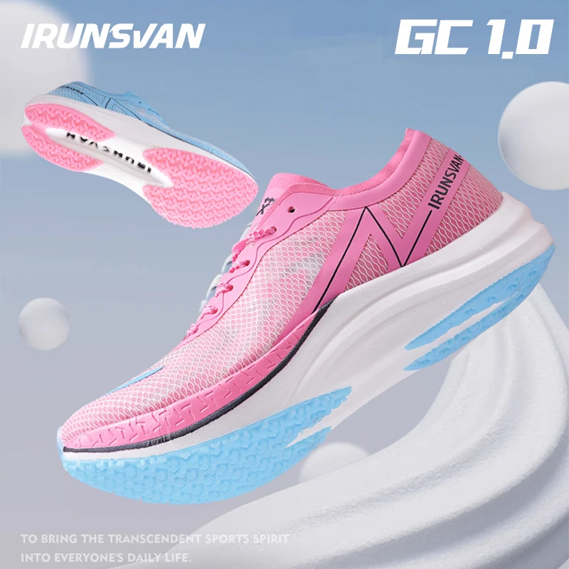 IRUNSVAN Nylon Carbon Plate  Running Shoes for Men Air Cushion Outdoor Sport Shoes Male Trainers Summer Jogging Shoes Women