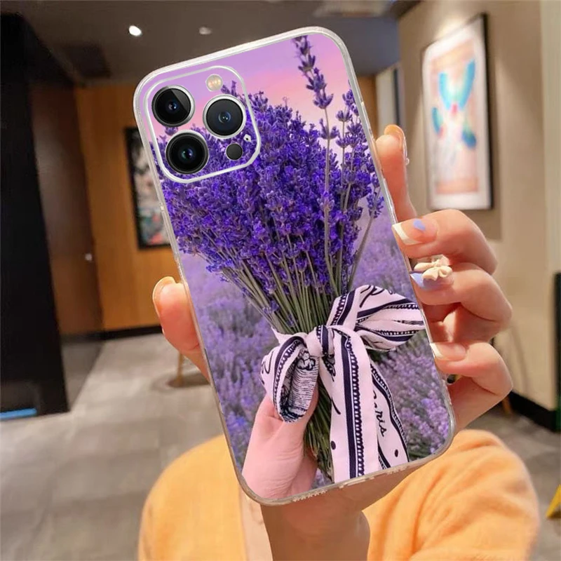 

Lavender Flower Phone Case For iphone 17 Pro Max Air 16 15 14 13 Pro Max 15 16 Pro 15Plus