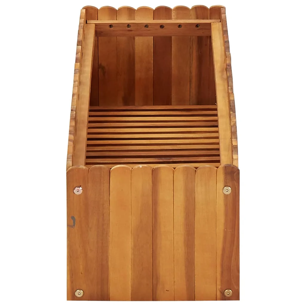 VidaXL-cama elevada para jardín, macetas de flores de madera de Acacia maciza, accesorios de plantación, contenedor de plantas, 100x30x25 cm