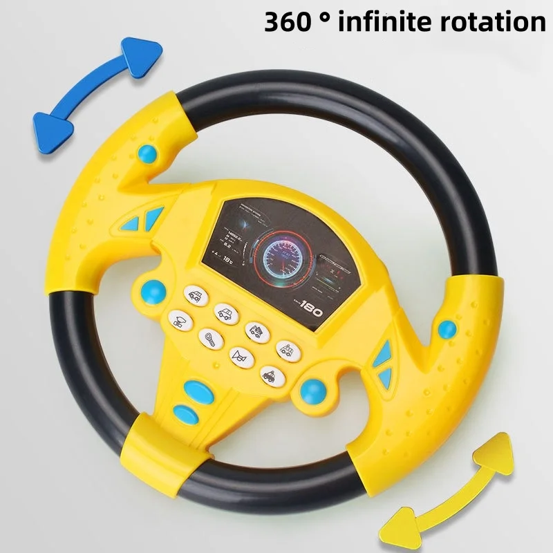 Eletric Simulation Steering Wheel Toy Simulate Driving Car Light Sound Musical Baby Kids Educational Vocal Toys  for Children