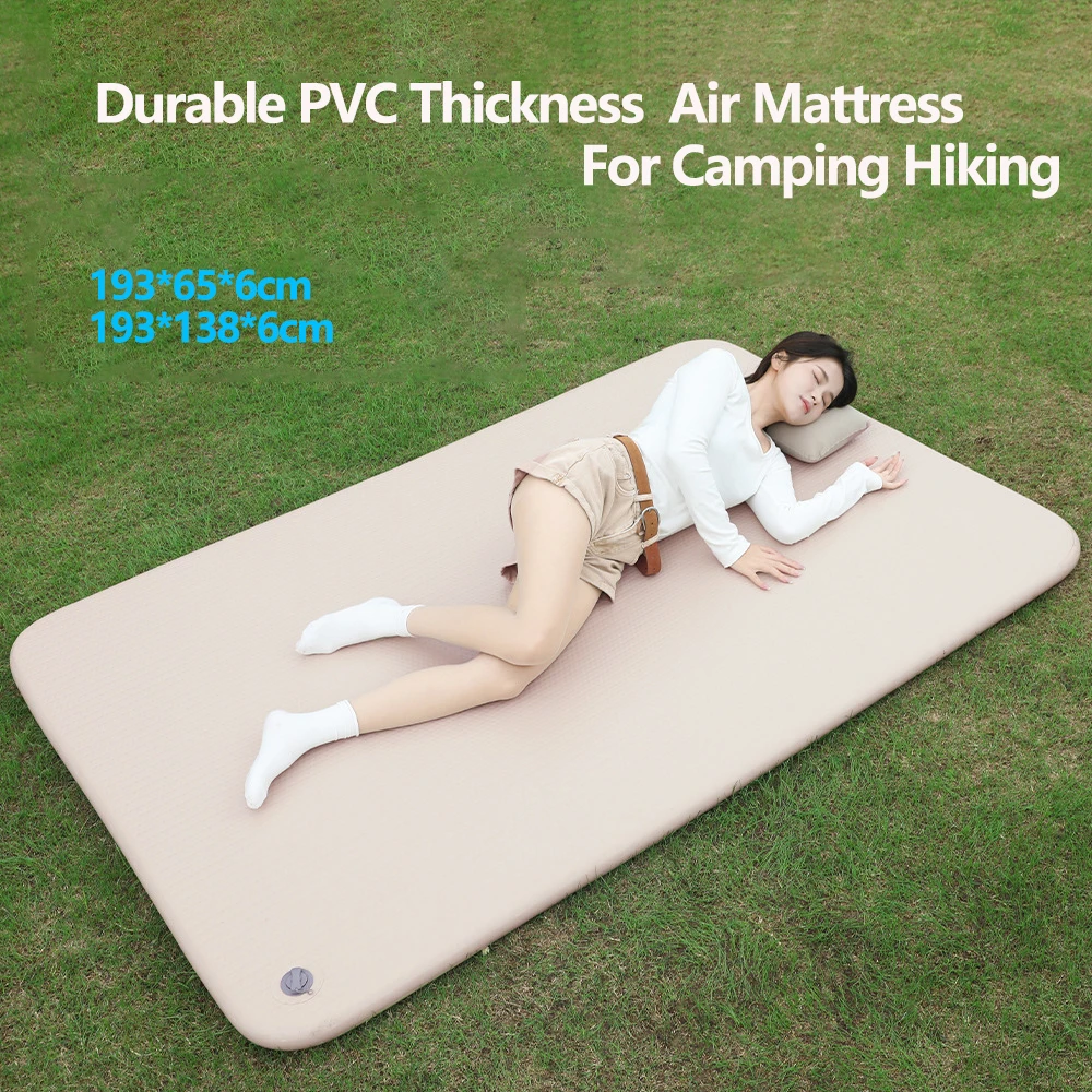 6cm Thickness Brushed Air Mattress for Camping Durable Hard Inflatable Mattress Tent Portable Comfort Moisture-proof Spring Mat