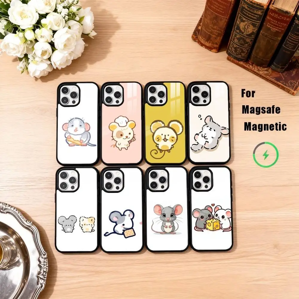 

C-Cute M-Mouse Phone Case For iPhone17,16,15,14,13,12,11 Plus,Pro Max Magnetic For Magsafe Wireless Charging