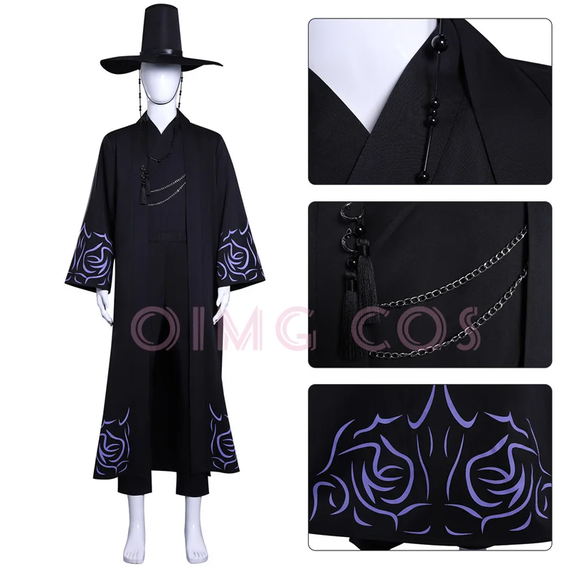

K-POP Demon Hunters Saja Boys Cosplay Costume Uniform Jacquard Fabric Chinese Halloween Anime Costumes for Women Game