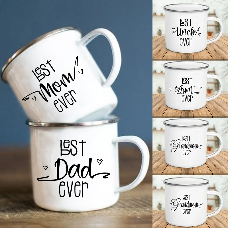 Best Mom/dad Ever Mugs Enamel Mug Original Breakfast Cups to Sublimate Beer Cup of Coffee Personalized Gifts Stainless Steel Mug