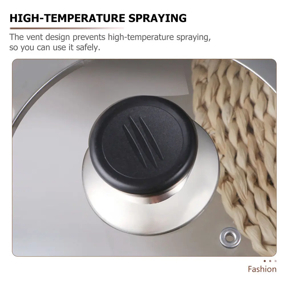 Stainless Steel Pot Lid with Steam Vent Visible Pan Cover Easy Clean Kitchen Cookware Replacement