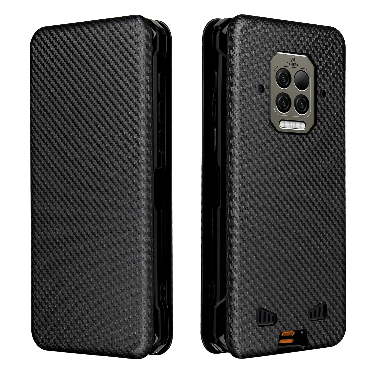 Flip carbon fibre Skin Leather Phone Cover For Doogee S86 S86 Pro Card Slot Fall prevention Phone Case For Doogee S59 S59 Pro