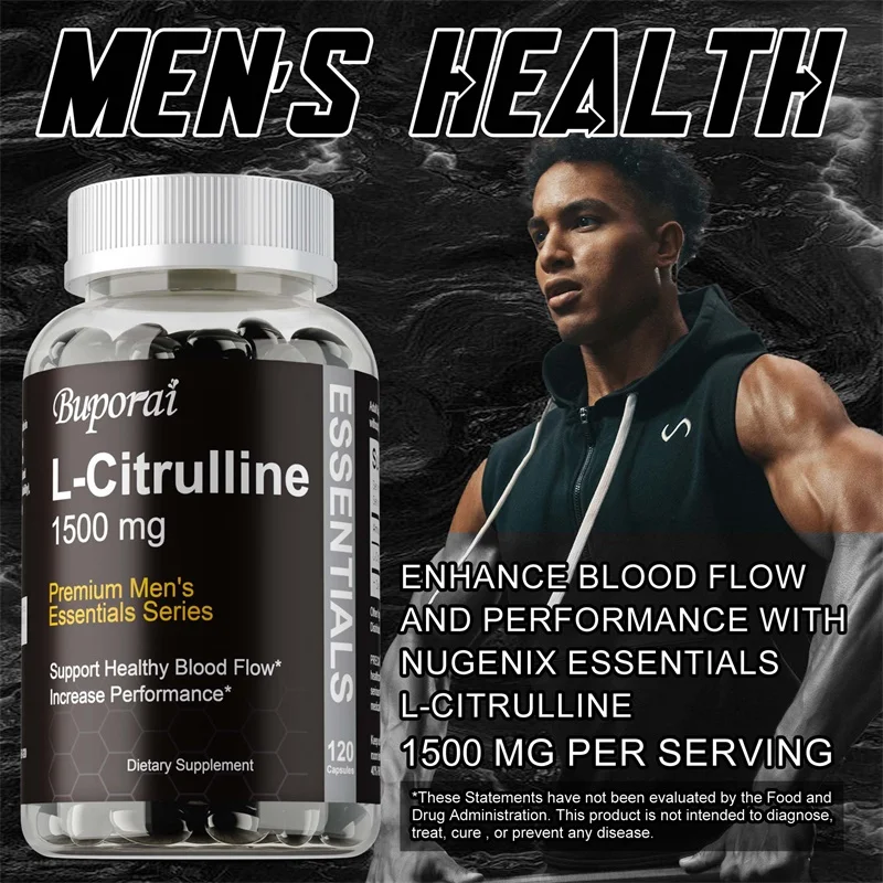 مكمل L-citrulline 1500 Mg - بناء العضلات الصحي، الطاقة، القوة، دعم الجهاز المناعي