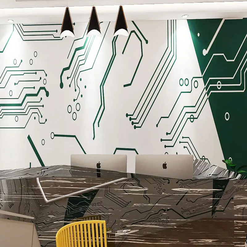 Customized products 3D Circuit board technology sense wallpaper Office Internet bar industrial wind E-Sport hotel mural 3d