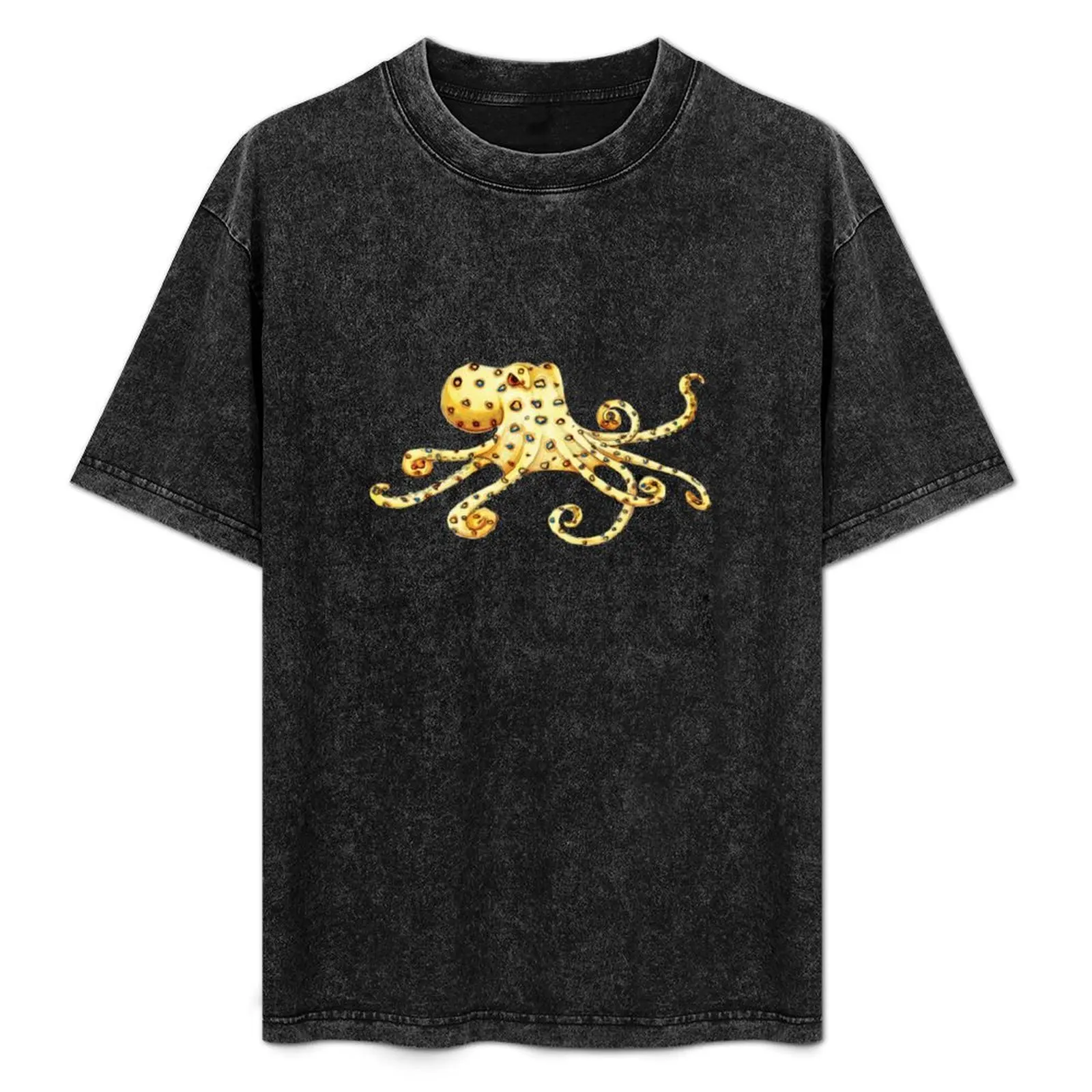 

Blue-Ringed Octopus T-Shirt All Match Basic Short Sleeve Top