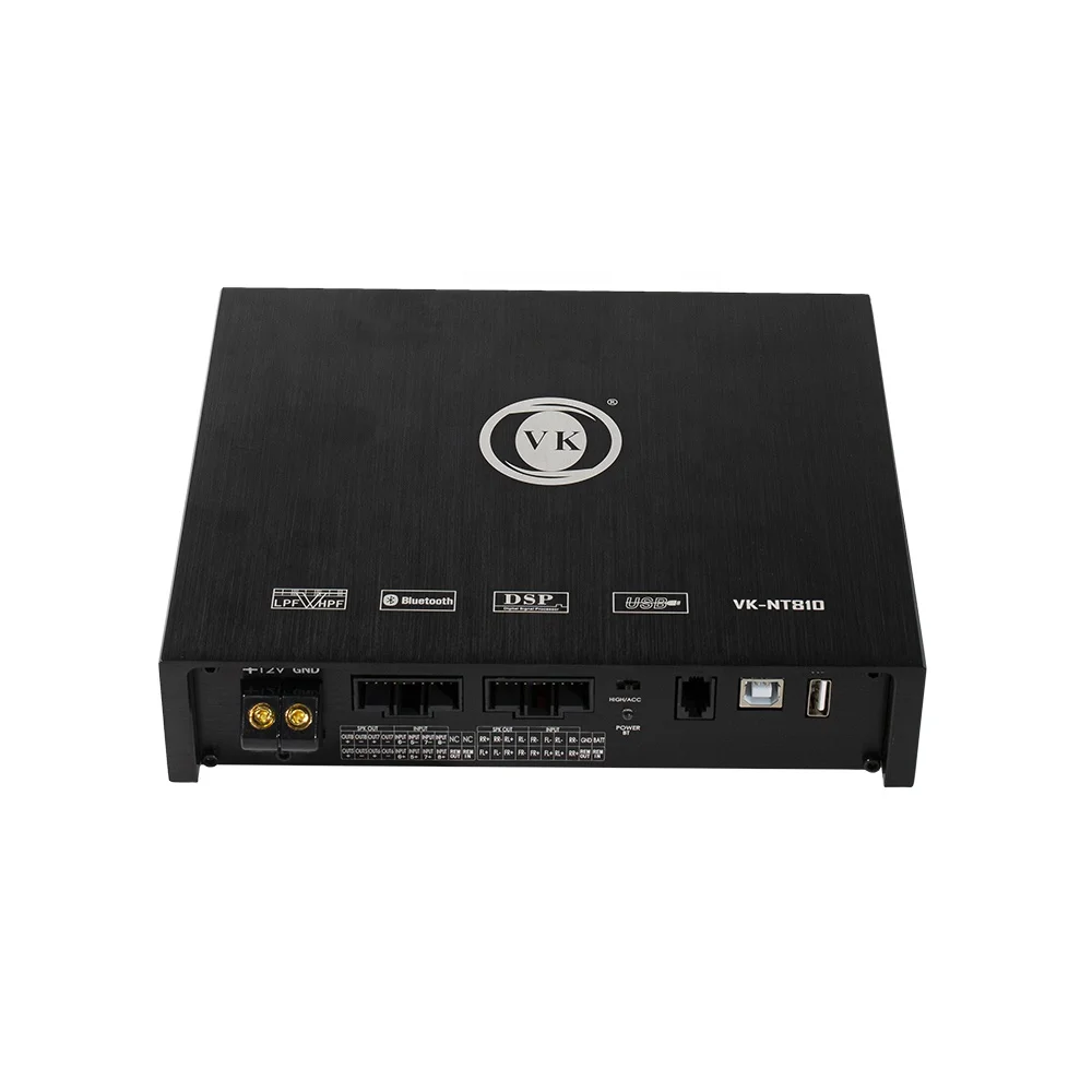 VK High Quality New Design Car Audio DSP Amplifier Processor Support Computer 10-channel Low-level