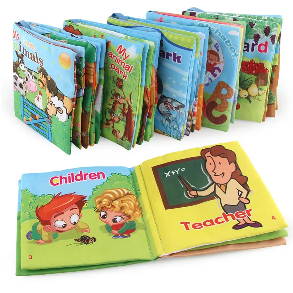 1pc Libri di stoffa morbida per l'apprendimento precoce del bambino Creativo Squeak Piega Libro Puzzle Giocattoli Regali per i bambini