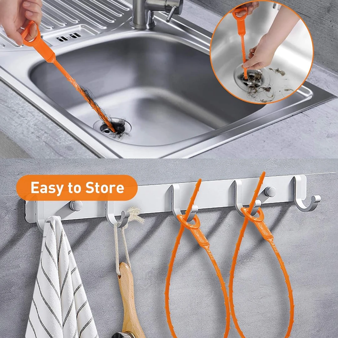 1-10PC Sewer Unclogger Bathroom Hair Sewer Sink Clean Pipe Dredging Shower Remover Household Cleanser Drainage Unblocking Tools view 4
