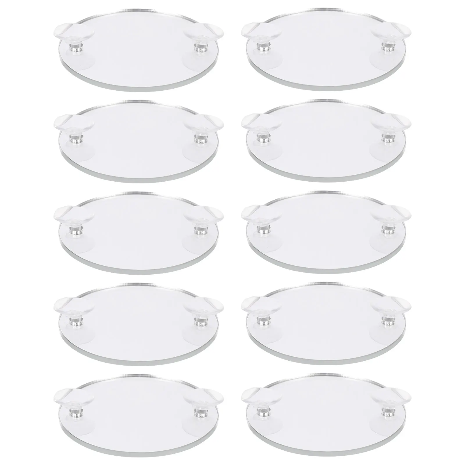 

10Pcs Betta Toy Fish Betta Fish Mirrors Tank Suction Cup Decor Single Sided Mirrors Aquarium Toy Training Decorative