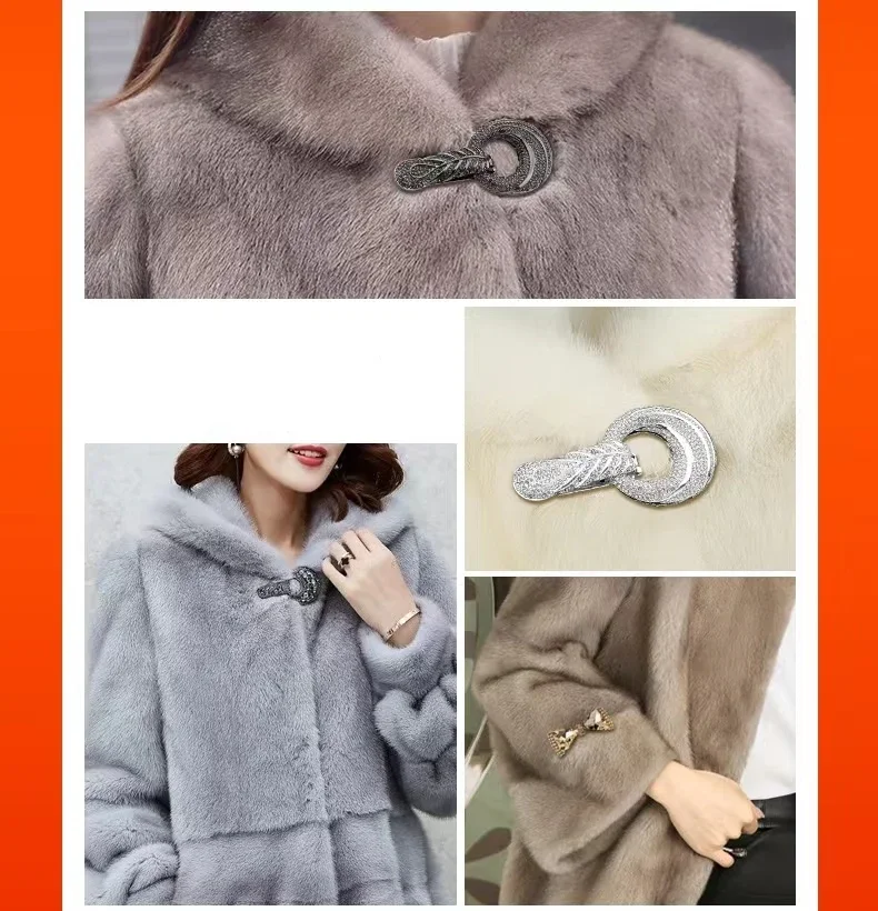 1 set High-end Fur Coat Buttons Mink Fur Coat Duckbill Buckle Decoration Accessories