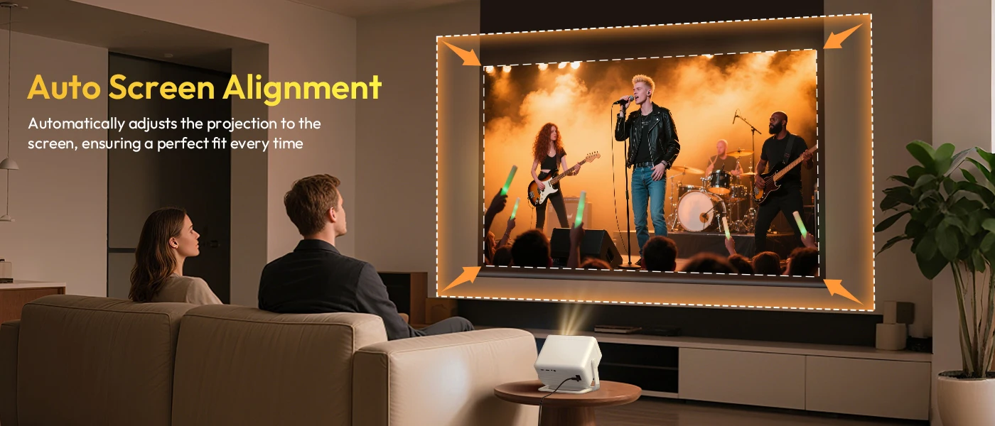 XGODY A6 Pro 650 ANSI Lumens Smart Projector, Native 1080P with 8K Decoding, Android 14, Wi-Fi 6 & Bluetooth 5.2, Auto Focus & Keystone with Auto Screen Alignment, Portable Home Theater Projector for Bedroom & Outdoor Movies
