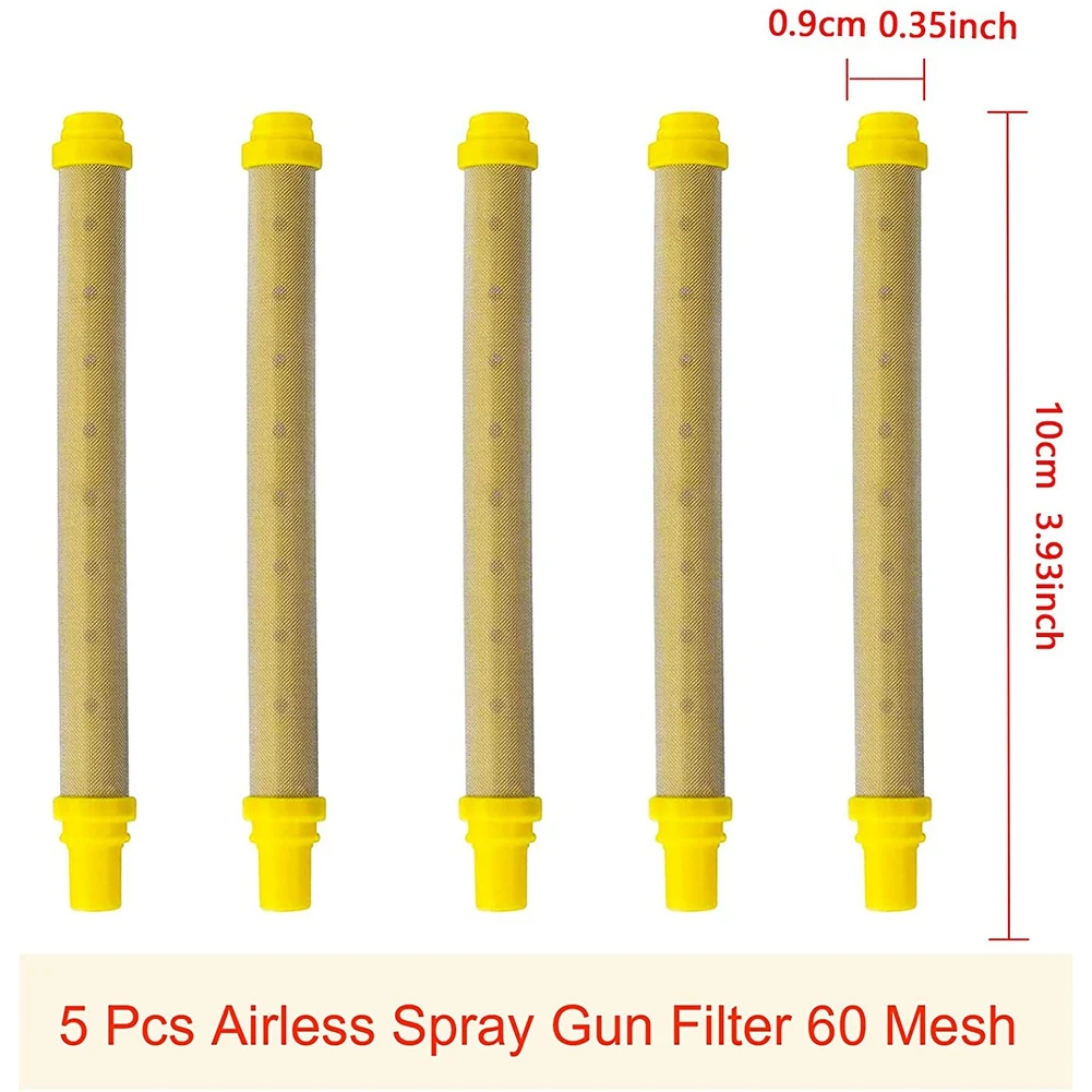 5 Pieces Reversible Airless Paint Sprayer Nozzle Tips and 5 Pieces Airless Spray Filter Replace (213,315,417,517,523)