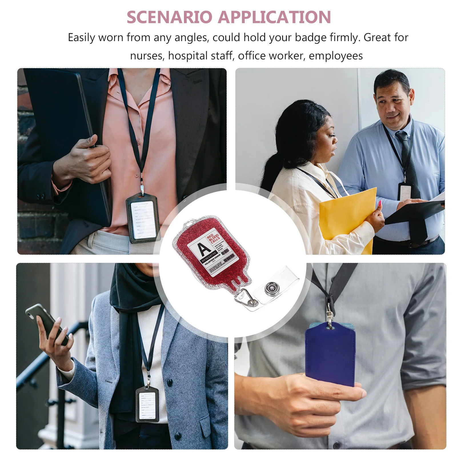 

Easy Pull Retractable Badge Holder Nurse Badge Reel Multi-Function Portable Id Card Clip for Hospital Workers