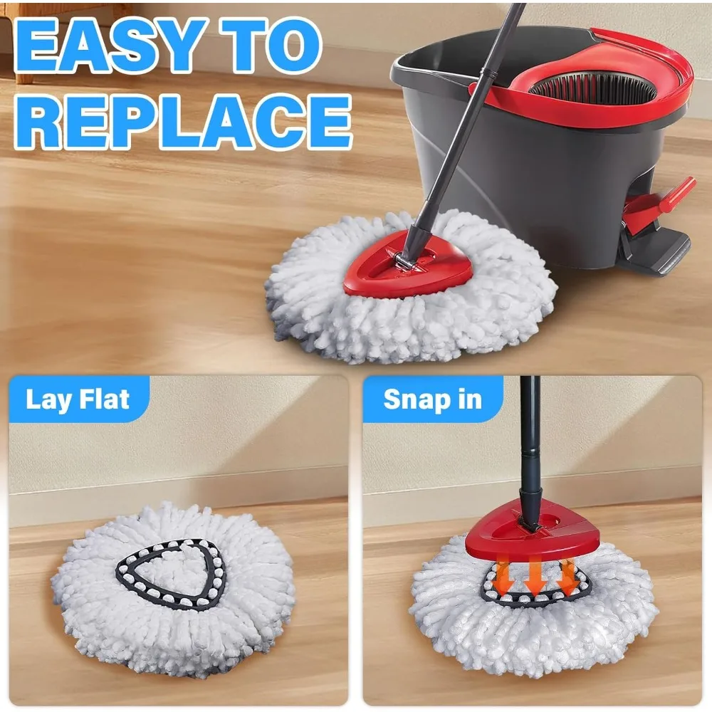 Easy Wring Spin Mop Replacement Heads 15 Pack Machine Washable Refills Easy to Install Clean