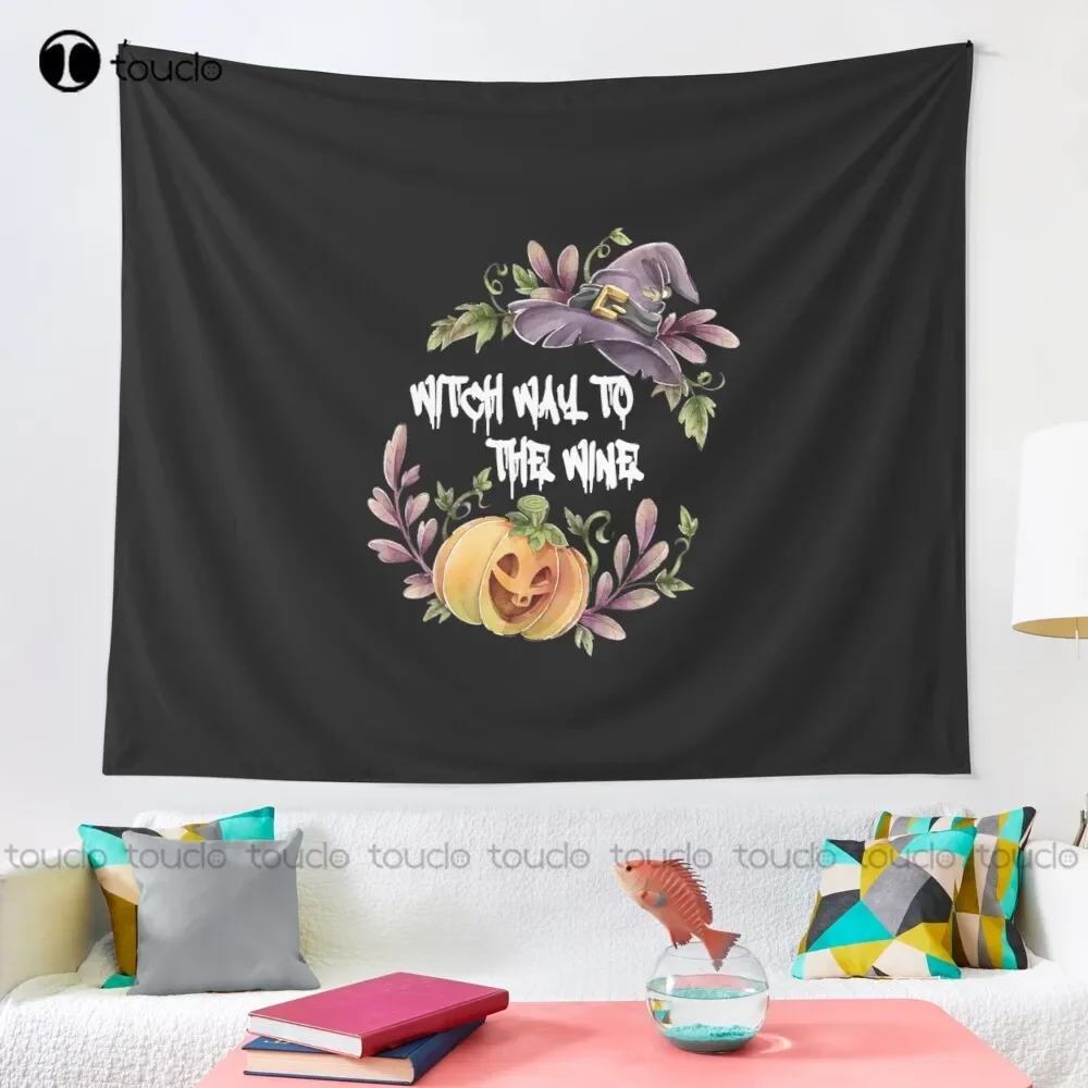 Witch Way To The Wine Tapestry Love Tapestry Tapestry Wall Hanging For Living Room Bedroom Dorm Room Home Decor Background Wall