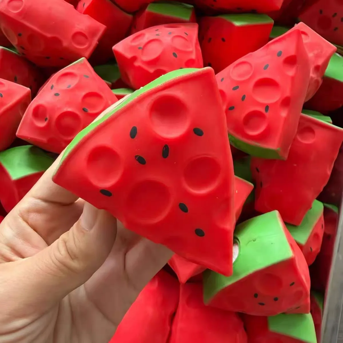 Watermelon Stress Ball Crunchy Squeeze Ball Squishy Toy Round Blocks Filled Fidget Toy ASMR Sensory Anti Stress Relief Toy - view 3